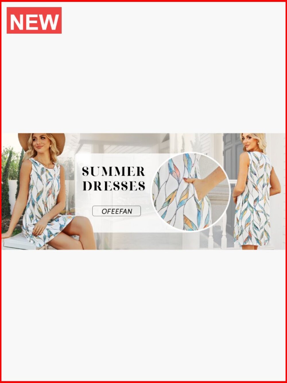 Tropical Print Sleeveless Shift Dress in Teal & Orange - Picture 6 of 6